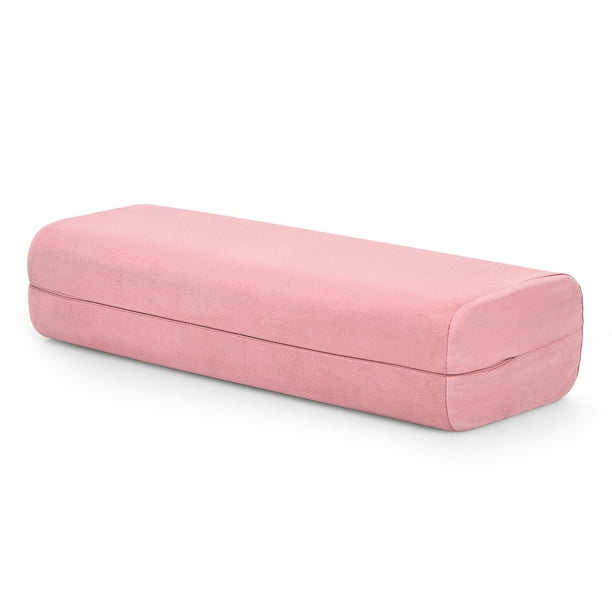 Yoga Pillow Bolster with Removable and Washable Canvas Cover Dusky Leaf Rectangular Yoga Bolster